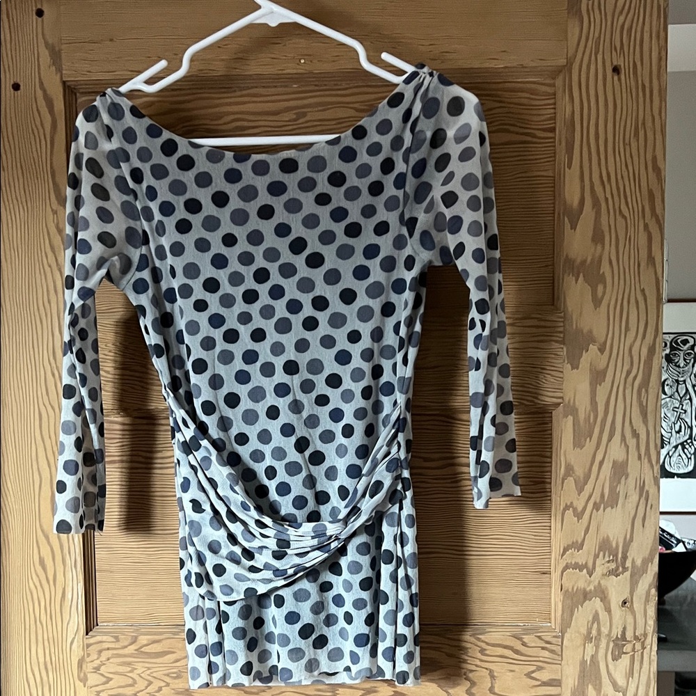 Weston Wear Gray Polka Dot Top